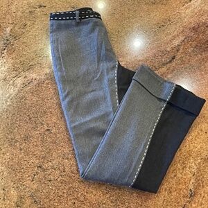 Moschino Cheap and Chic Two Toned Wool Straight Leg Cuffed Pants Size: 4